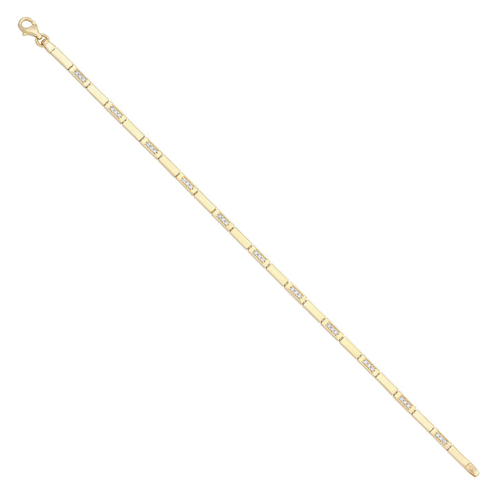 Solid gold bar link bracelet, 4.05 g — shown at an angle across the frame.