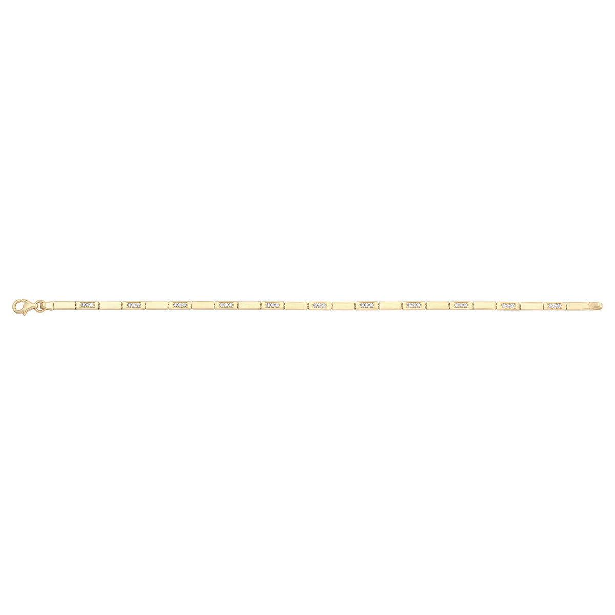 Solid gold bar link bracelet, 4.05 g — shown square on a plain background.