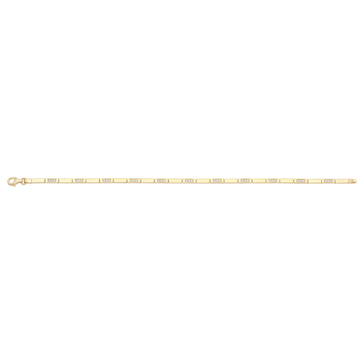 Solid gold bar link bracelet, 4.05 g — shown square on a plain background.