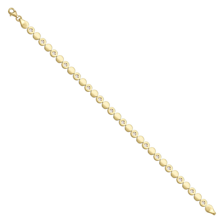 Solid gold fancy link bracelet, 7.10 g — shown at an angle across the frame.