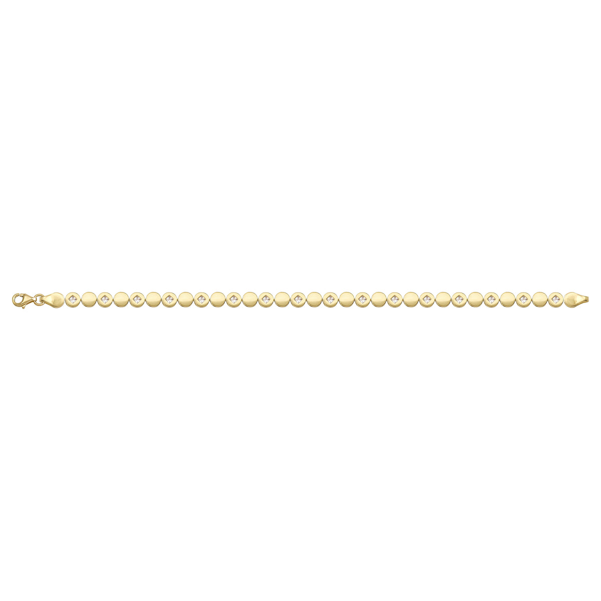 Solid gold fancy link bracelet, 7.10 g — shown square on a plain background.