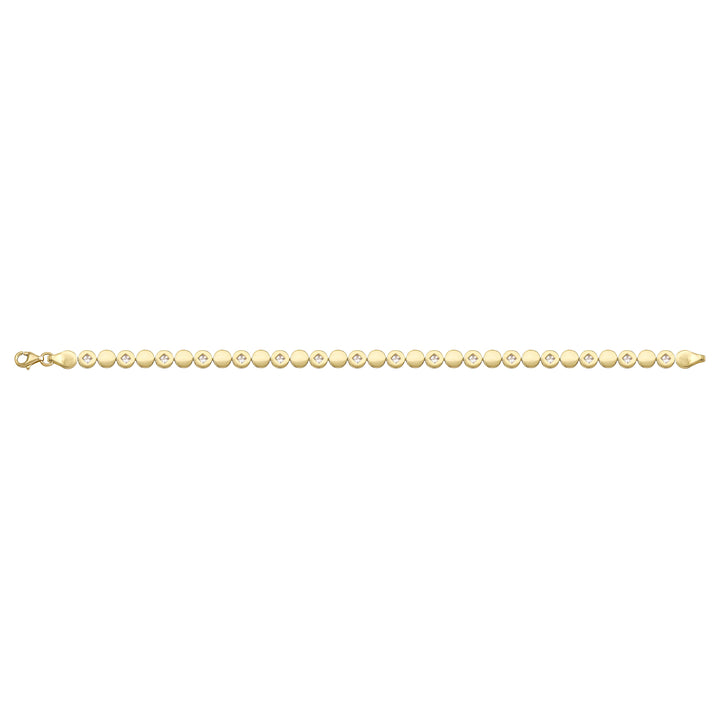 Solid gold fancy link bracelet, 7.10 g — shown square on a plain background.