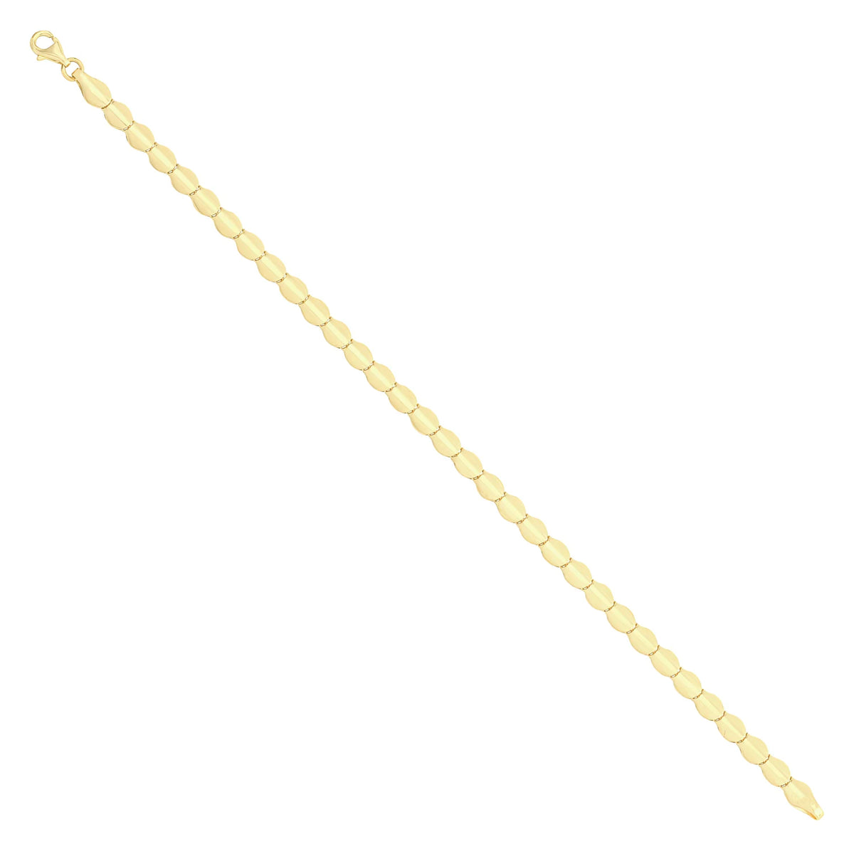 Solid gold fancy link bracelet, 5.80 g — shown at an angle across the frame.