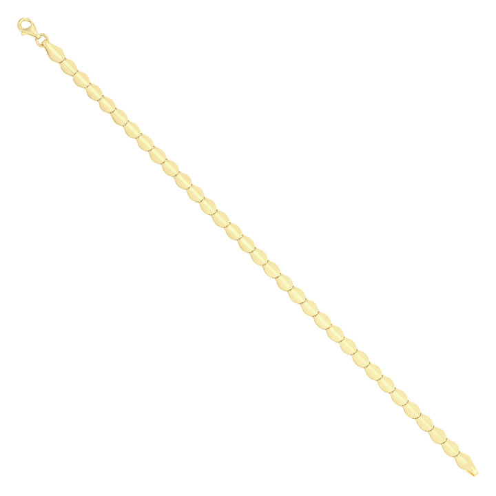 Solid gold fancy link bracelet, 5.80 g — shown at an angle across the frame.