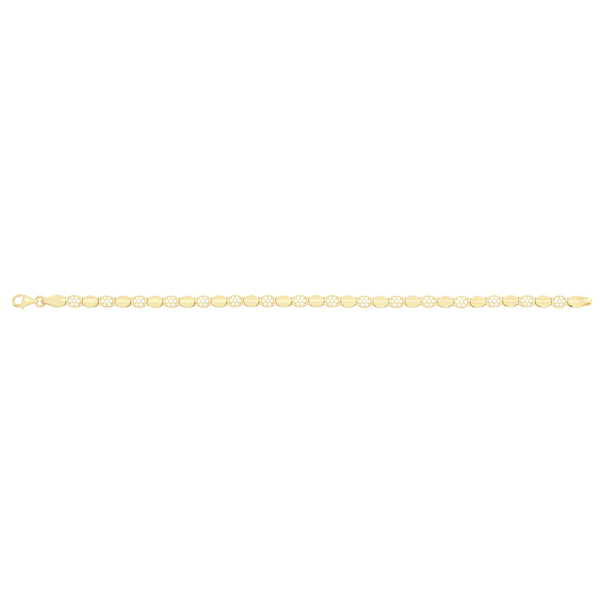 Solid gold fancy link bracelet, 6.00 g — shown square on a plain background.