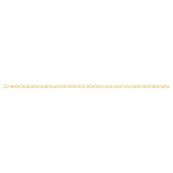 Solid gold fancy link bracelet, 6.00 g — shown square on a plain background.