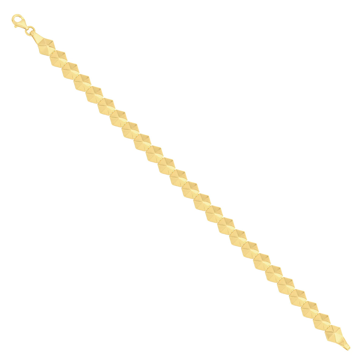 Solid gold fancy link bracelet, 7.95 g — shown at an angle across the frame.