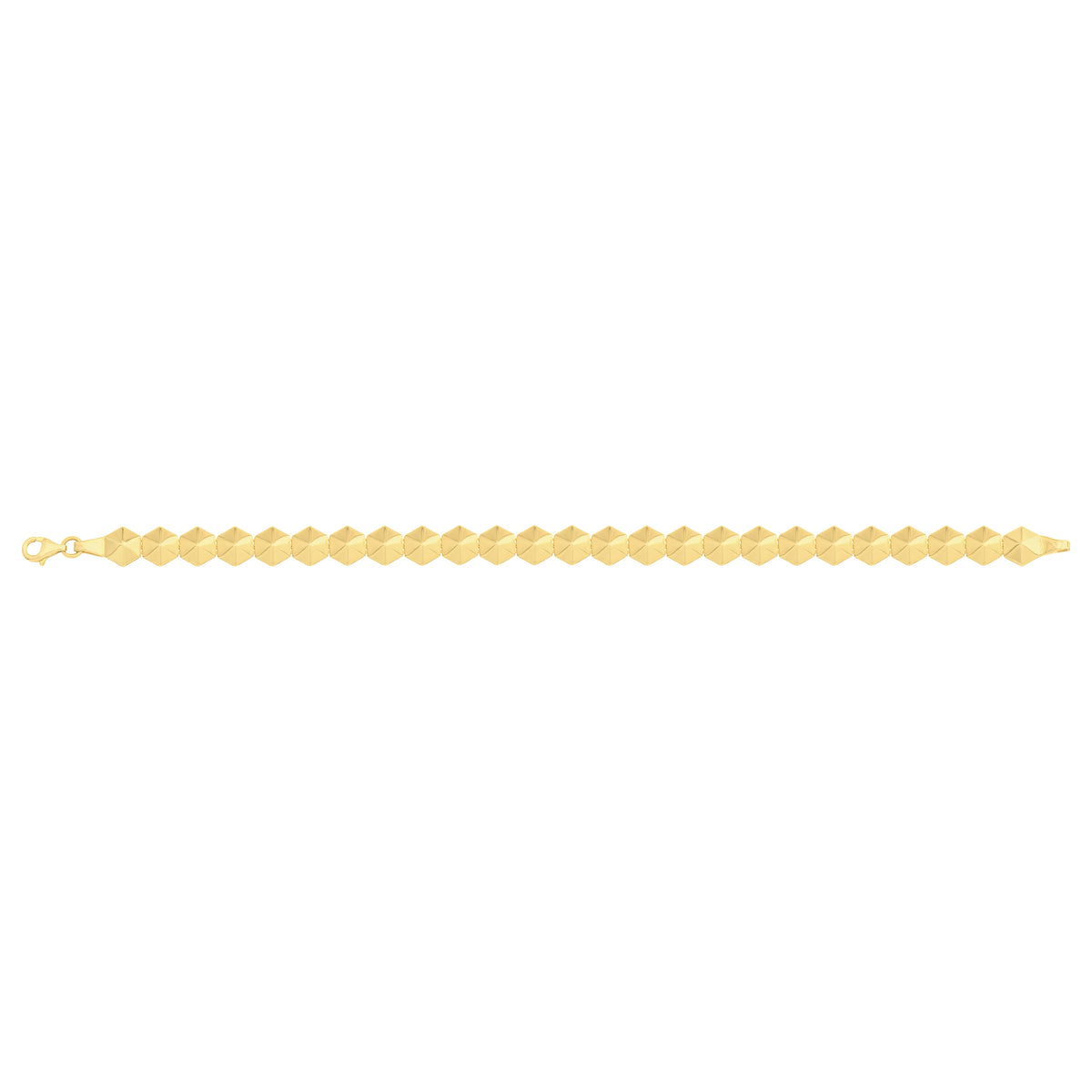Solid gold fancy link bracelet, 7.95 g — shown square on a plain background.