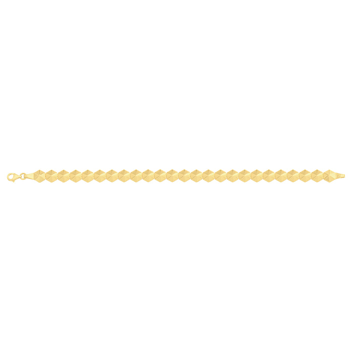 Solid gold fancy link bracelet, 7.95 g — shown square on a plain background.