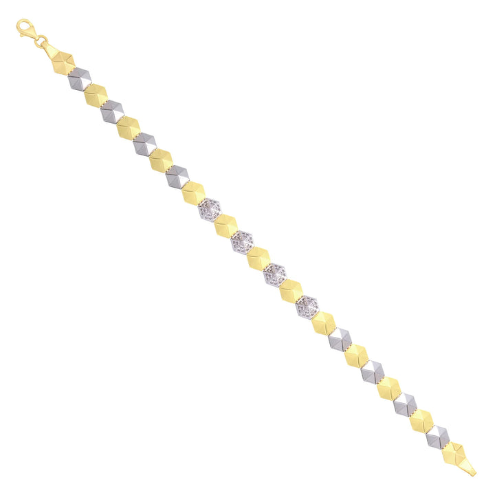 Solid gold fancy link bracelet, 8.25 g — shown at an angle across the frame.