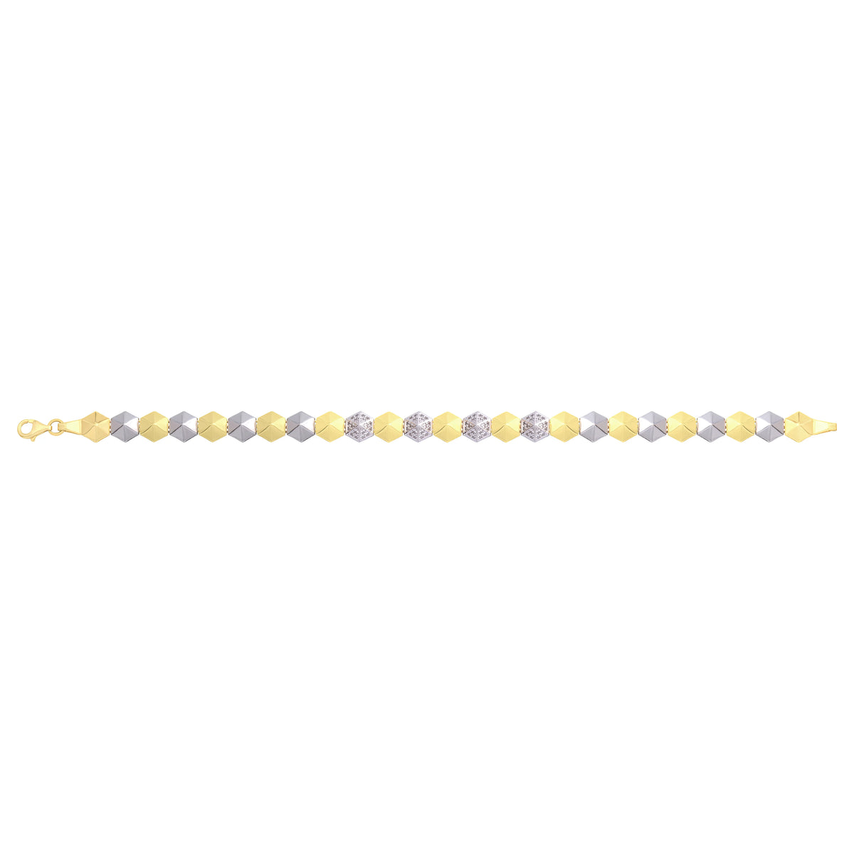 Solid gold fancy link bracelet, 8.25 g — shown square on a plain background.