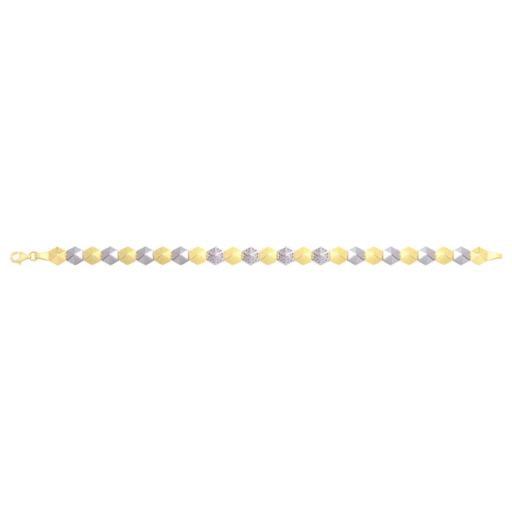 Solid gold fancy link bracelet, 8.25 g — shown square on a plain background.