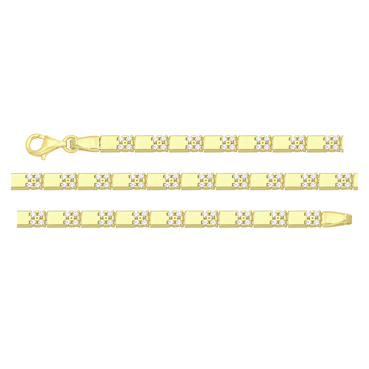 Solid gold id bracelet, 6.15 g — shown in three rows across the frame.