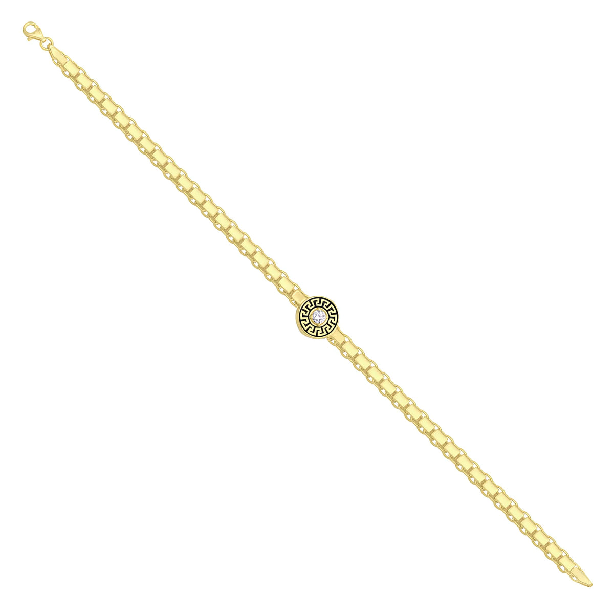 Solid gold fancy link bracelet, 7.60 g — shown at an angle across the frame.