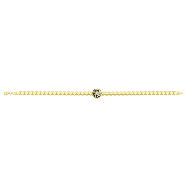 Solid gold fancy link bracelet, 7.60 g — shown square on a plain background.