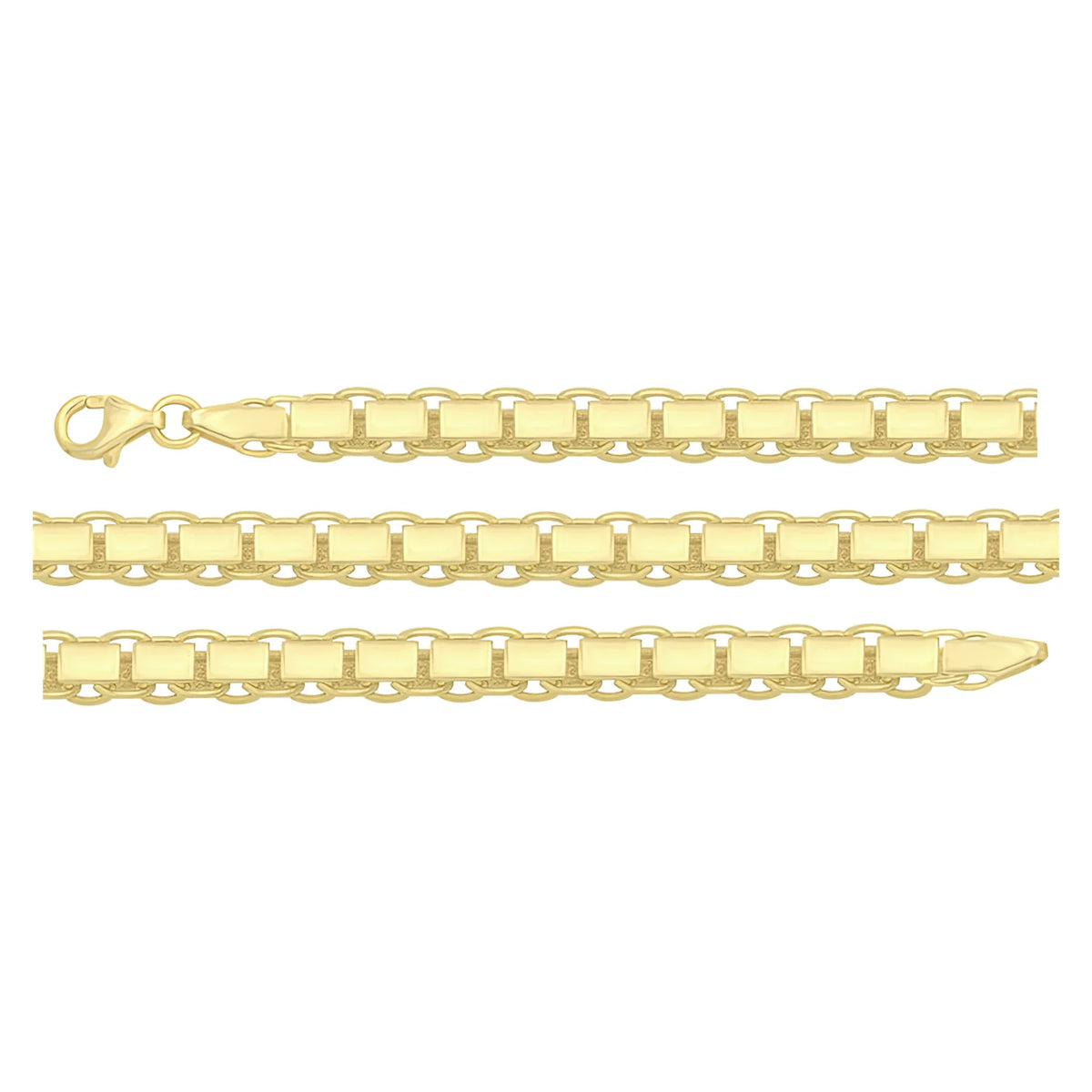 Solid gold id bracelet, 7.80 g — shown in three rows across the frame.
