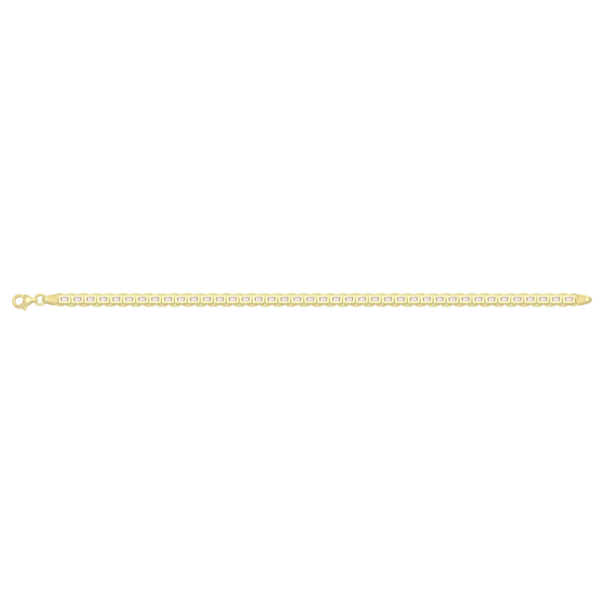 Solid gold tennis bracelet, 10.25 g — shown square on a plain background.