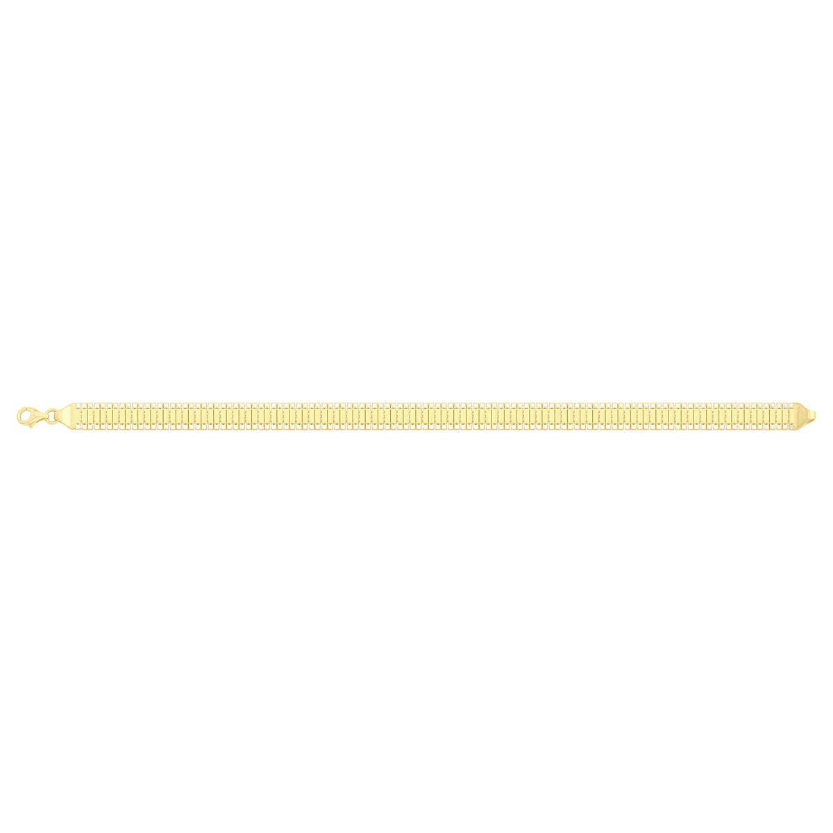 Solid gold bar link bracelet, 8.90 g — shown square on a plain background.