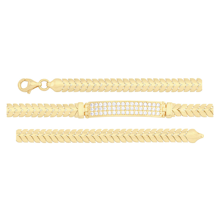 Solid gold tennis bracelet, 7.75 g — shown in three rows across the frame.