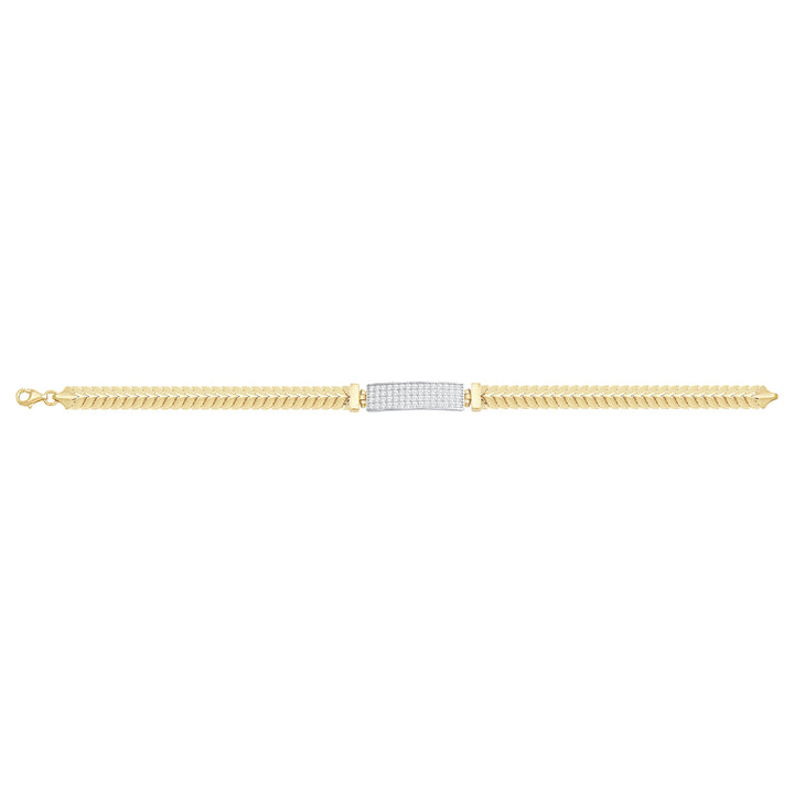 Solid gold tennis bracelet, 10.15 g — shown square on a plain background.
