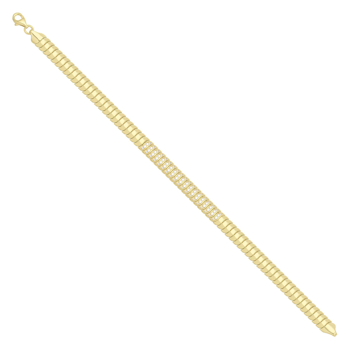 Solid gold braided bracelet, 8.30 g — shown at an angle across the frame.