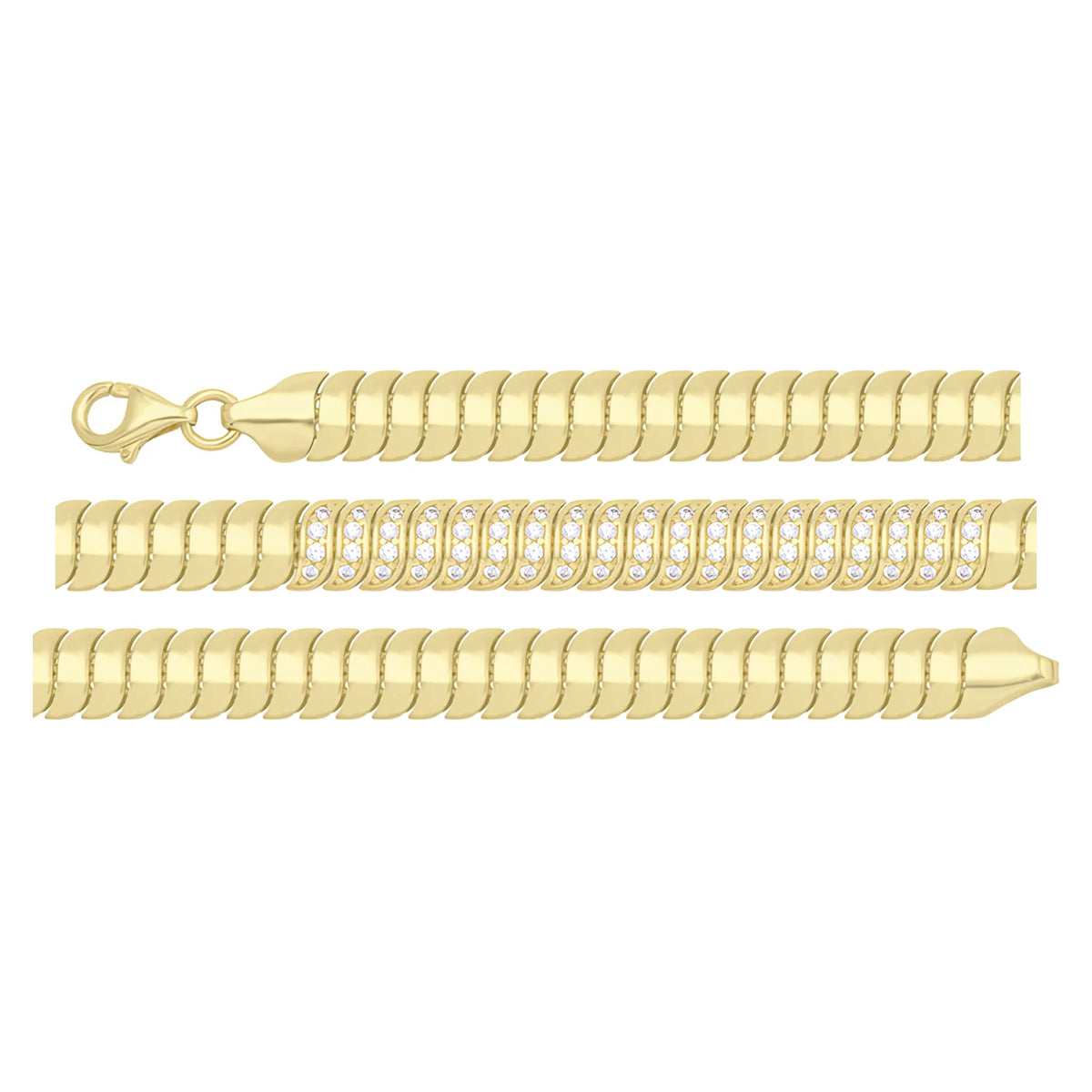 Solid gold braided bracelet, 8.30 g — shown in three rows across the frame.