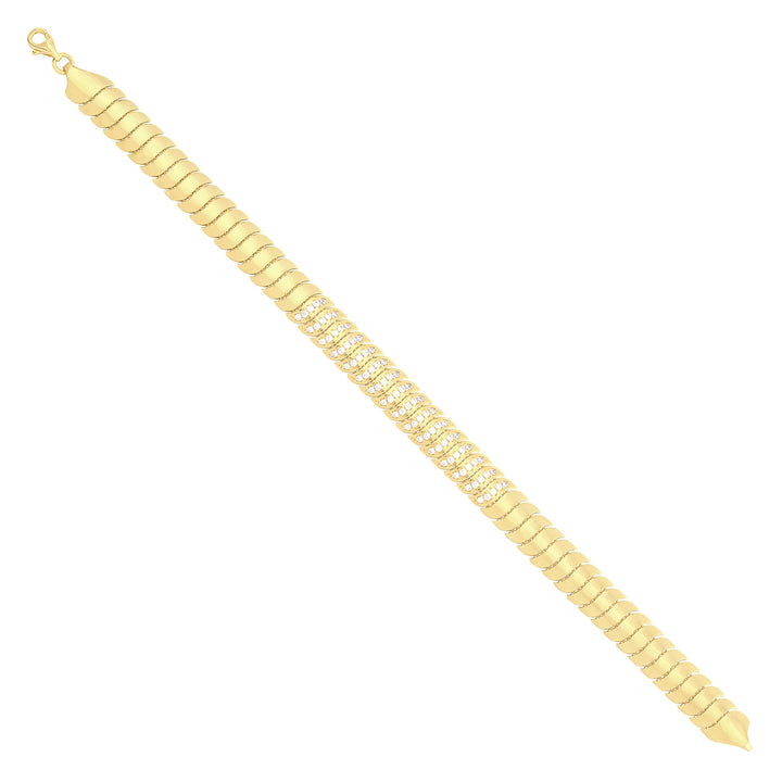 Solid gold braided bracelet, 10.15 g — shown at an angle across the frame.