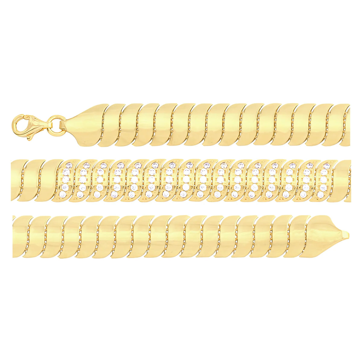 Solid gold braided bracelet, 10.15 g — shown in three rows across the frame.