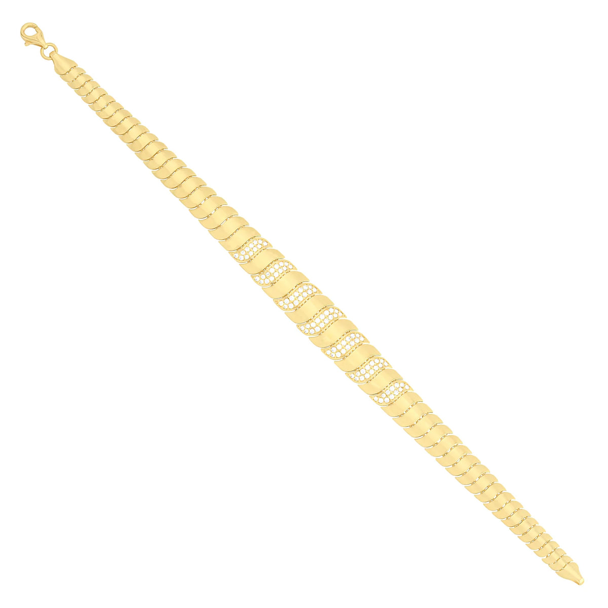 Solid gold braided bracelet, 8.80 g — shown at an angle across the frame.