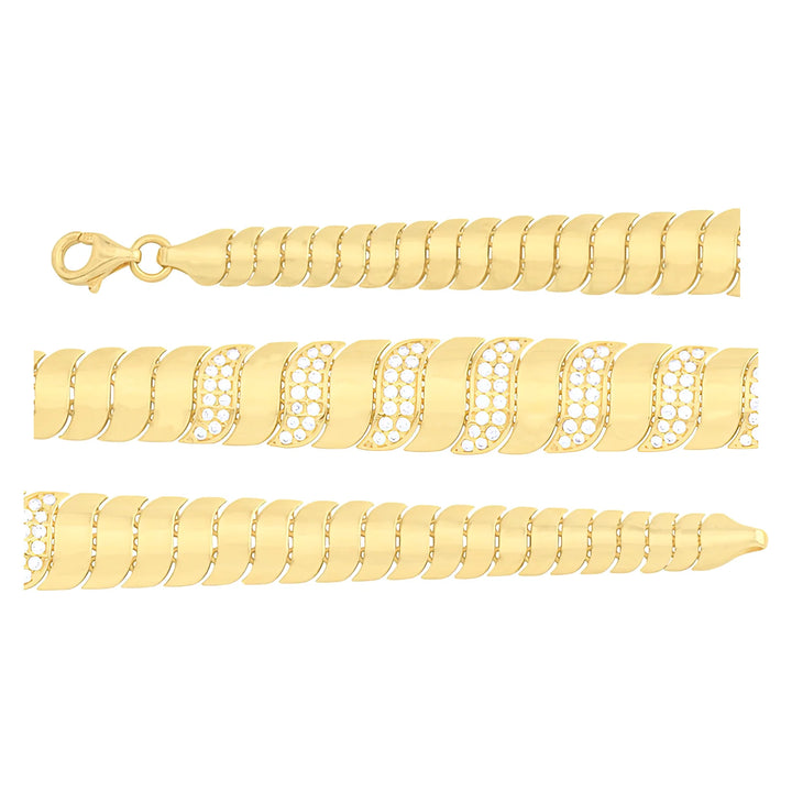 Solid gold braided bracelet, 8.80 g — shown in three rows across the frame.