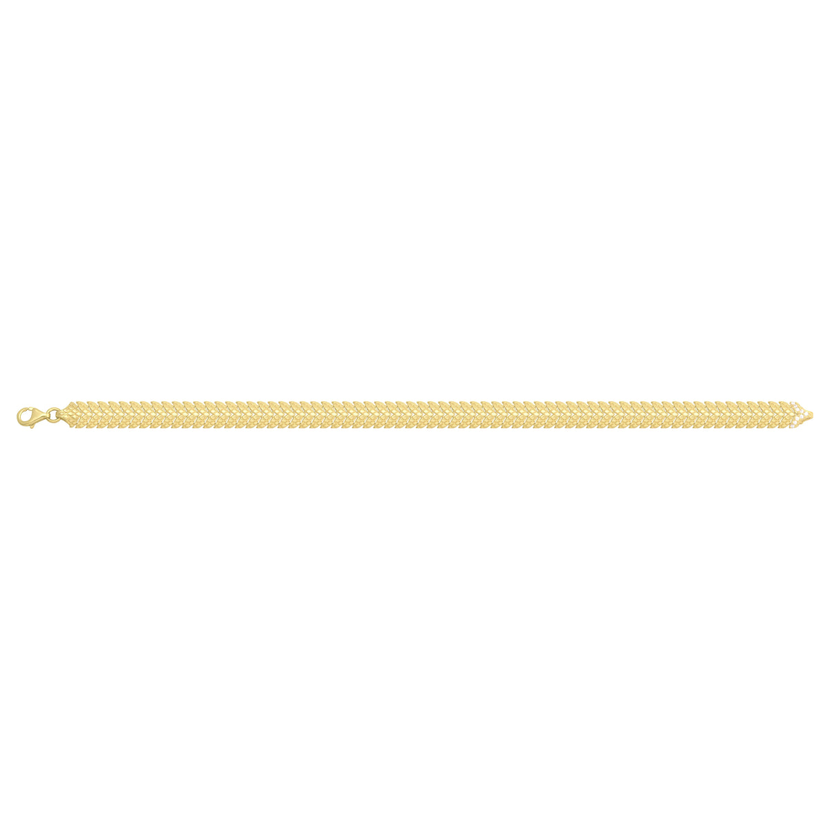 Solid gold herringbone bracelet, 11.00 g — shown square on a plain background.