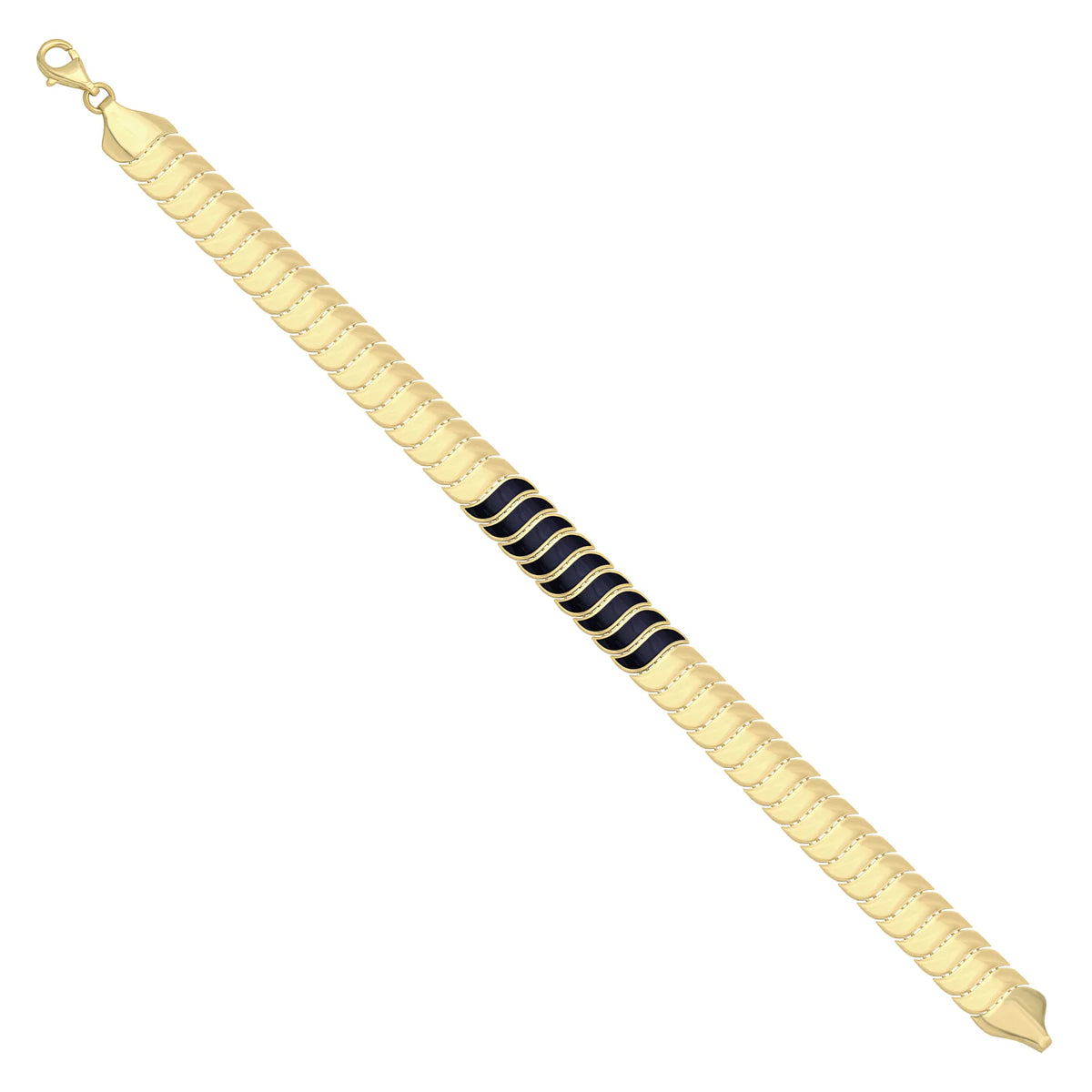 Solid gold braided bracelet, 10.30 g — shown at an angle across the frame.