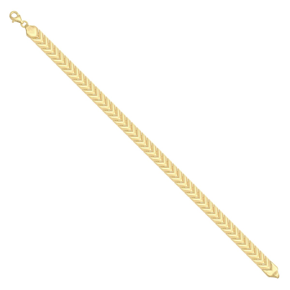 Solid gold herringbone bracelet, 8.80 g — shown at an angle across the frame.