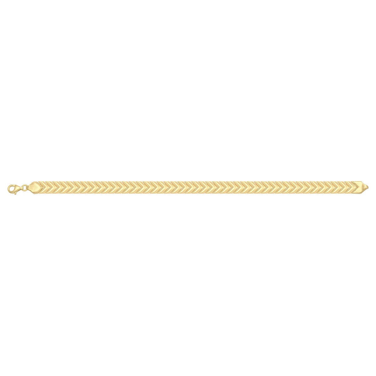 Solid gold herringbone bracelet, 8.80 g — shown square on a plain background.