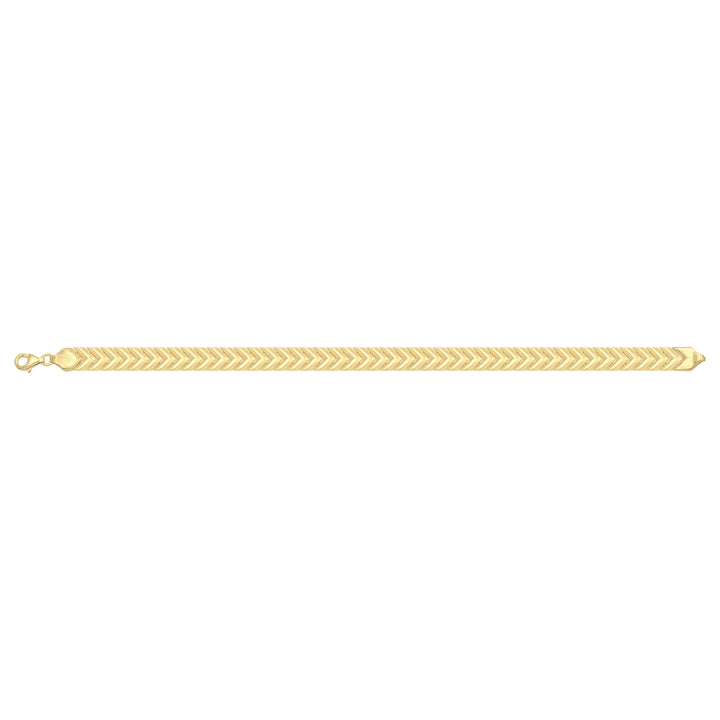 Solid gold herringbone bracelet, 8.80 g — shown square on a plain background.