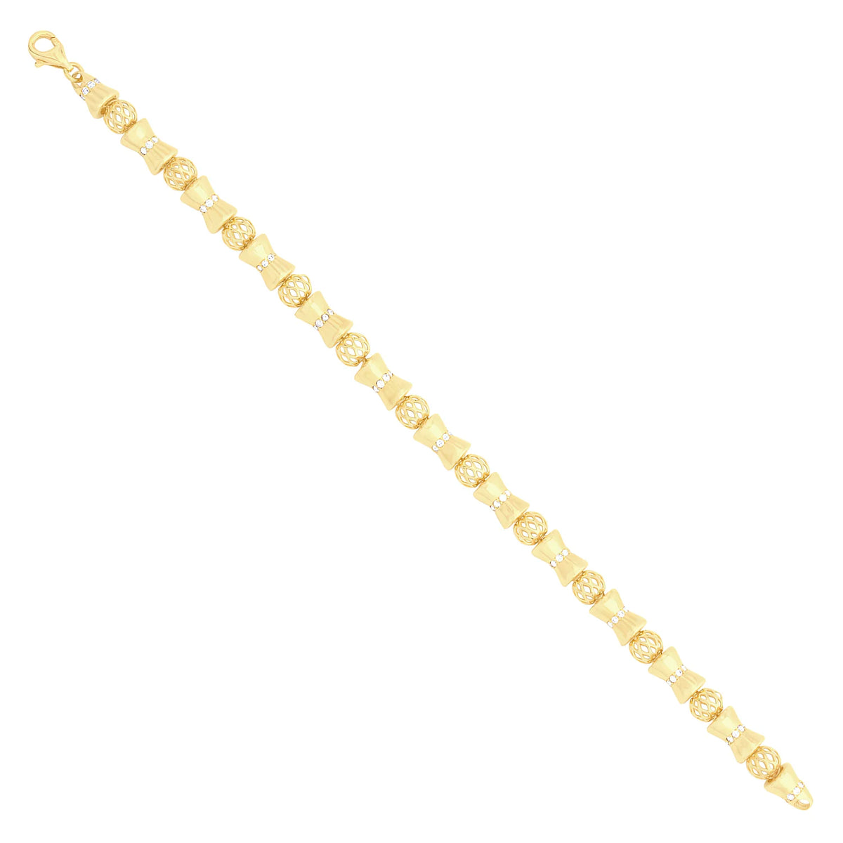 Solid gold fancy link bracelet, 10.00 g — shown at an angle across the frame.