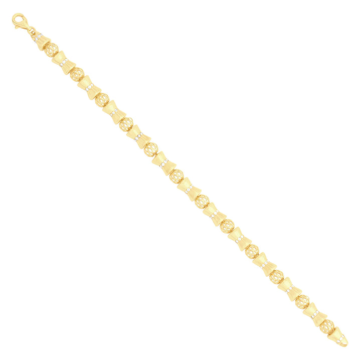 Solid gold fancy link bracelet, 10.00 g — shown at an angle across the frame.