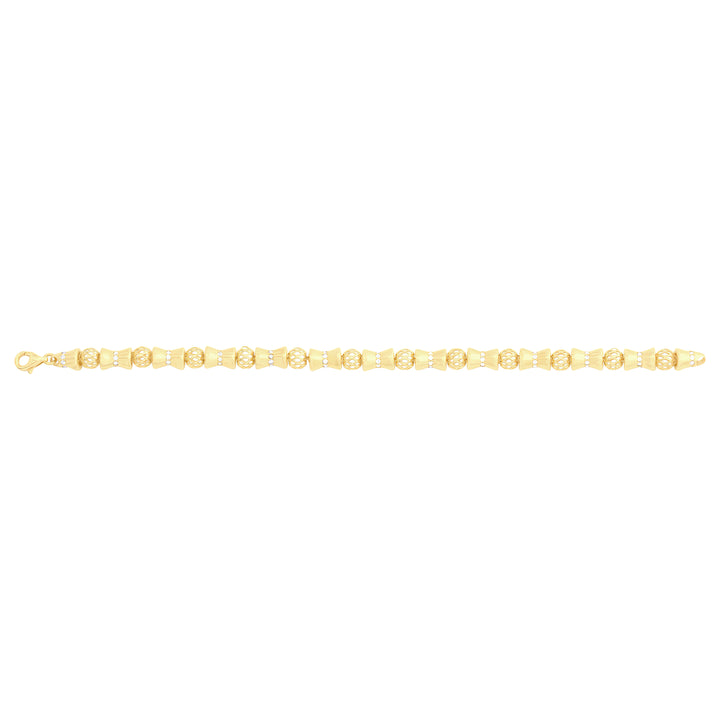 Solid gold fancy link bracelet, 10.00 g — shown square on a plain background.