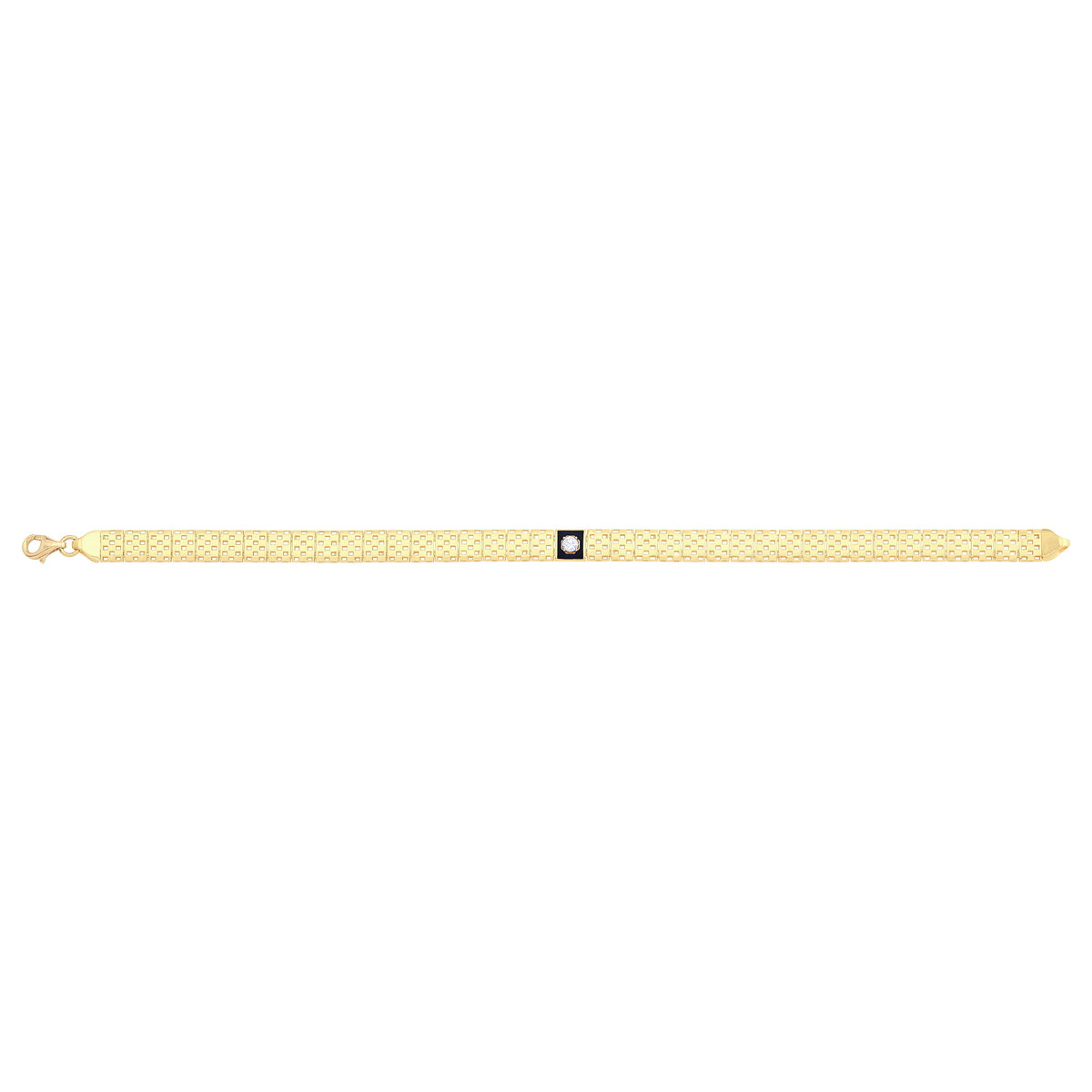 Solid gold brick link bracelet, 6.05 g — shown square on a plain background.