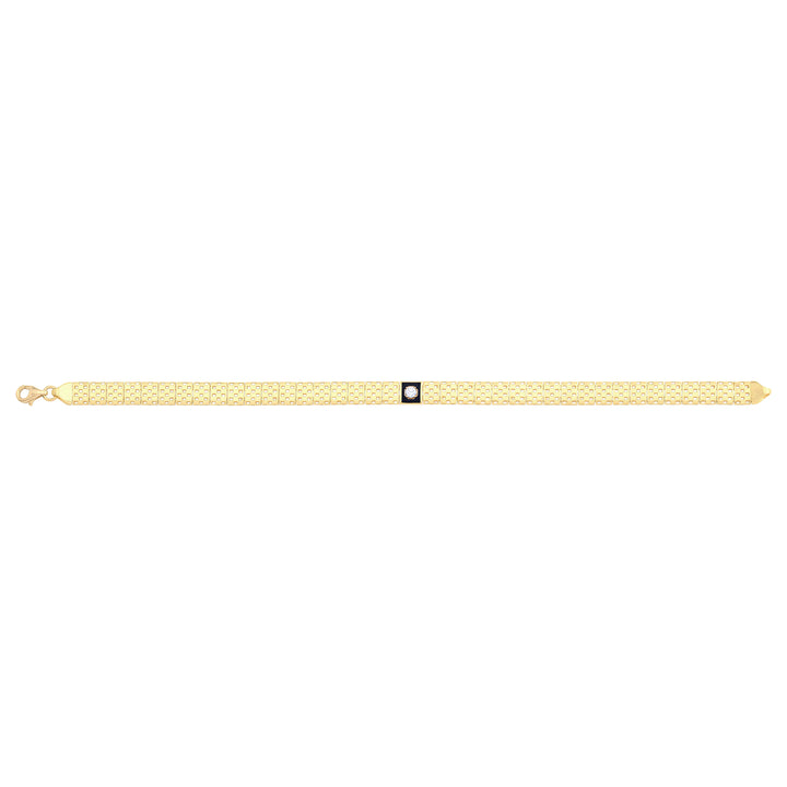 Solid gold brick link bracelet, 6.05 g — shown square on a plain background.