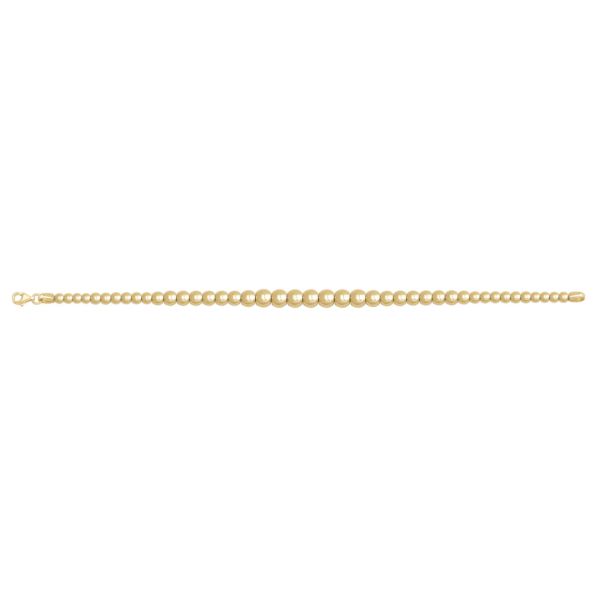 Solid gold bead bracelet, 7.65 g — shown square on a plain background.