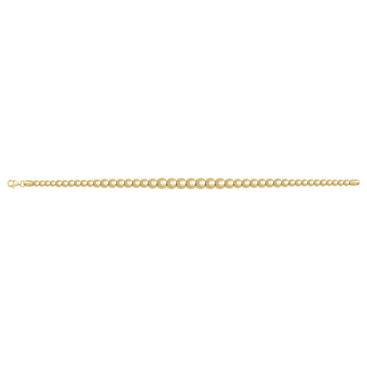 Solid gold bead bracelet, 7.65 g — shown square on a plain background.