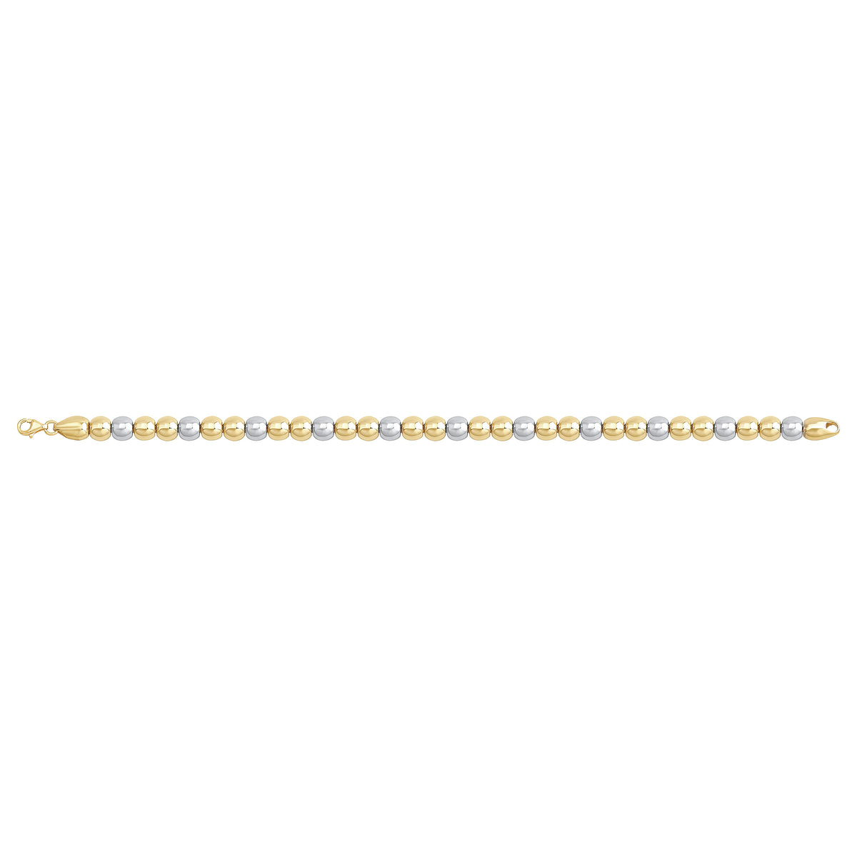 Solid gold bead bracelet, 10.55 g — shown square on a plain background.