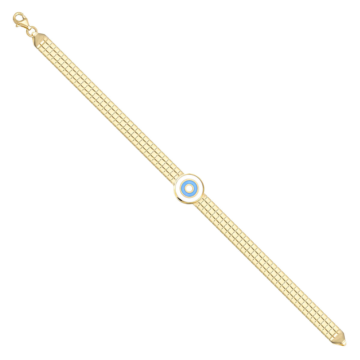 Solid gold bar link bracelet, 6.15 g — shown at an angle across the frame.