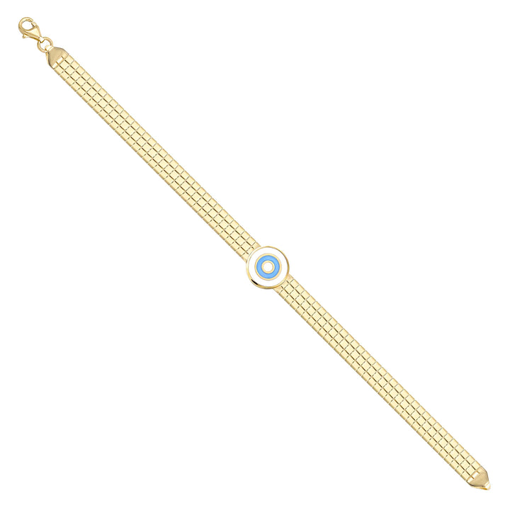 Solid gold bar link bracelet, 6.15 g — shown at an angle across the frame.