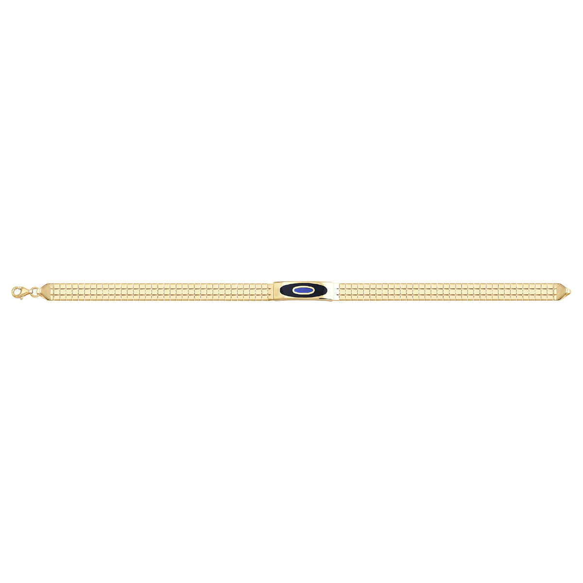 Solid gold id bracelet, 7.25 g — shown square on a plain background.