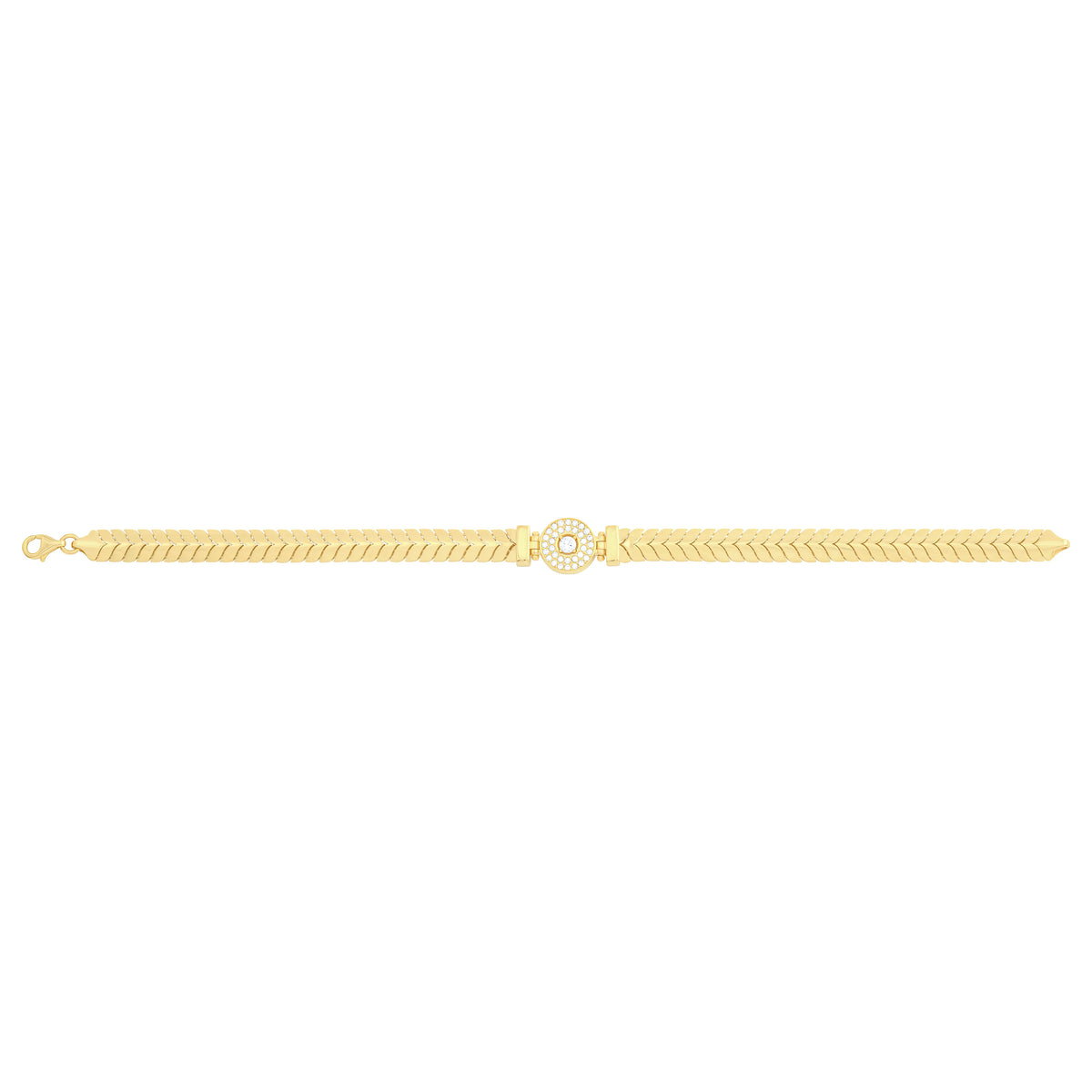 Solid gold herringbone bracelet, 10.45 g — shown square on a plain background.