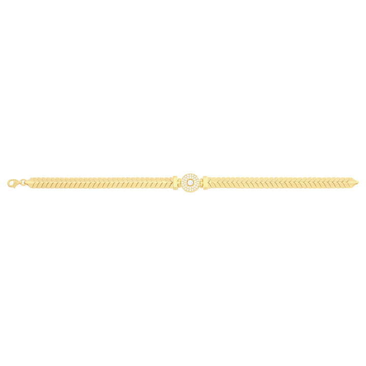 Solid gold herringbone bracelet, 10.45 g — shown square on a plain background.