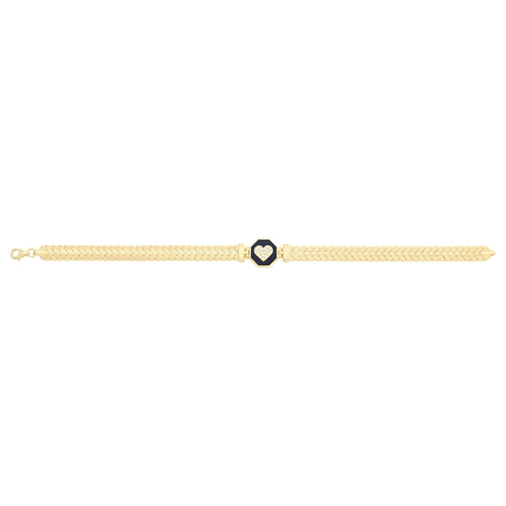 Solid gold herringbone bracelet, 10.35 g — shown square on a plain background.