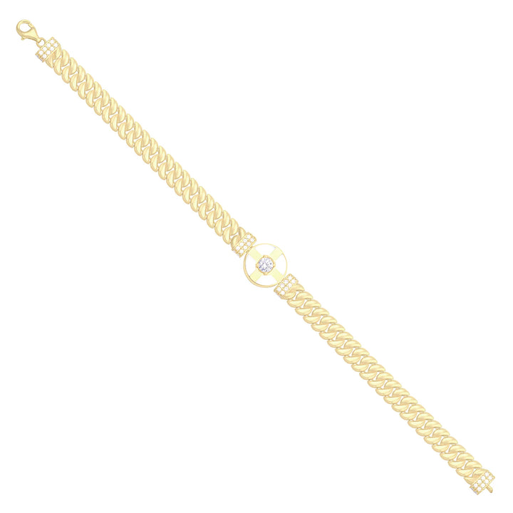 Solid gold curb bracelet, 9.00 g — shown at an angle across the frame.